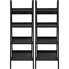 Ameriwood Home Lawrence 60H 4-Shelf Ladder Bookcase Bundle, Black (9482096)