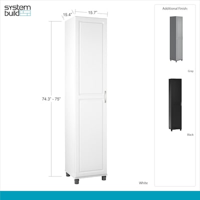 SystemBuild Kendall 16" Utility Storage Cabinet, White (7360401PCOM)