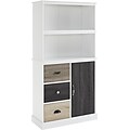 Ameriwood Home Mercer Storage Bookcase with Multicolored Door and Drawer Fronts, White (9634096)