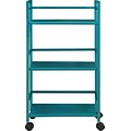 Altra Marshall 3-Shelf Metal Mobile Serving Cart with Lockable Wheels, Teal (7741396PCOM)