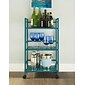 Altra Marshall 3-Shelf Metal Mobile Serving Cart with Lockable Wheels, Teal (7741396PCOM)