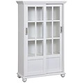 Ameriwood Home Aaron Lane Bookcase with Sliding Glass Doors, White