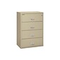 FireKing Classic 4-Drawer Lateral File Cabinet, Fire Resistant, Letter/Legal, Parchment, 37.5"W (4-3822-CPA)