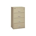 FireKing Classic 4-Drawer Lateral File Cabinet, Fire Resistant, Letter/Legal, Parchment, 31.18W (4-