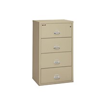 FireKing Classic 4-Drawer Lateral File Cabinet, Fire Resistant, Letter/Legal, Parchment, 31.18W (4-