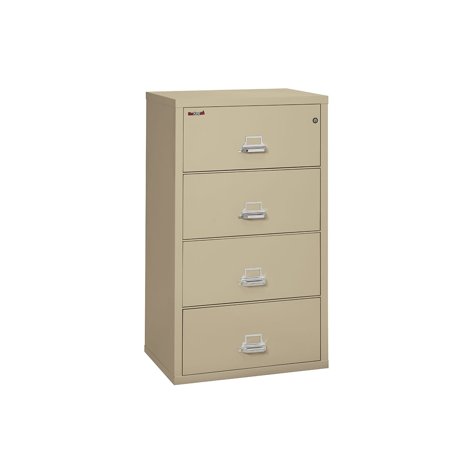 FireKing Classic 4-Drawer Lateral File Cabinet, Fire Resistant, Letter/Legal, Parchment, 31.18W (4-3122-CPA)