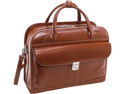 McKleinUSA W Series LAKEWOOD Ladies Leather Check-Point Friendly Briefcase, Brown (96614)