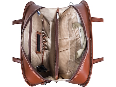 McKleinUSA W Series LAKEWOOD Ladies' Leather Check-Point Friendly Briefcase, Brown (96614)