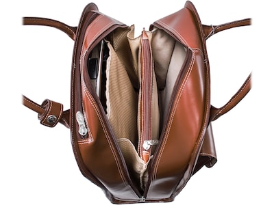 McKleinUSA L Series UPTOWN Ladies' Leather Rolling Briefcase, Brown (97694)