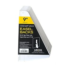 Lineco Single Wing Self-Stick Easel Backs, Size 9, White, 100 Per Pack (PK4-L328-1231)