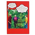 JAM Paper® Christmas Cards Boxed Set, Funny Skinny Tree, 10/Pack