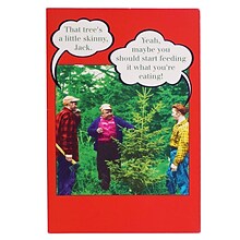 JAM Paper® Christmas Cards Boxed Set, Funny Skinny Tree, 10/Pack