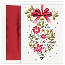 JAM Paper® Christmas Cards Boxed Set, Vintage Ornament, 18/Pack