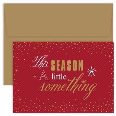 JAM Paper® Christmas Cards Boxed Set, This Season A Little Something, Pop Up, 10/Pack