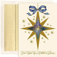 JAM Paper® Christmas Cards Boxed Set, Nativity Star, 16/Pack