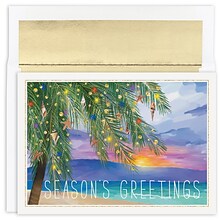JAM Paper® Christmas Cards Boxed Set, Tropical Sunset, 18/Pack