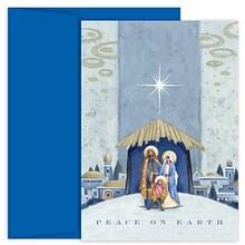 JAM Paper® Christmas Cards Boxed Set, Nativity Beneath The Star, 18/Pack