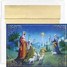 JAM Paper® Christmas Cards Boxed Set, Shepherds Watch, 18/Pack
