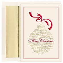 JAM Paper® Christmas Cards Boxed Set, Words Of Christmas Ornament, 16/Pack
