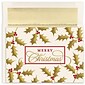JAM Paper® Christmas Cards Boxed Set, Christmas Holly & Berries, 16/Pack