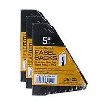 Lineco Single Wing Self-Stick Easel Backs, Size 5, Black, 15 Per Pack (PK3-328-3305)