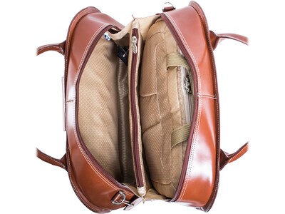 McKleinUSA Roseville W Series Leather Check-Point Friendly Briefcase, Brown (96644)