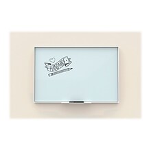 U Brands Glass Dry-Erase Whiteboard, Aluminum Frame, 4 x 3 (2826U00-01)