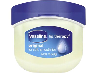Vaseline Lip Therapy Original Mini Lip Balm with Petroleum, 0.25 Oz. Jar