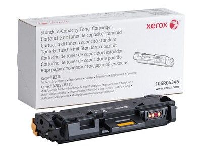 Xerox 106R04346 Black Standard Yield Toner Cartridge, Prints Up to 1,500 Pages (XER106R04346)