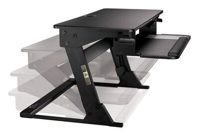 3M™ Precision Standing Desk 35"W Manual Adjustable Desk Riser with Gel Wrist Rest and Precise™ Mouse Pad, Black (SD60B7)