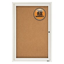 Quartet Cork Enclosed Bulletin Board, Aluminum Frame, 3H x 2W (2363)