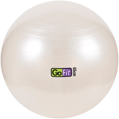Gofit White Exercise Ball With Pump, 25.5" (GF-65BALL)
