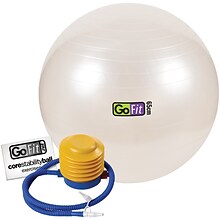 Gofit White Exercise Ball With Pump, 25.5 (GF-65BALL)
