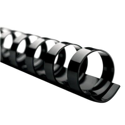 GBC CombBind 3/4 Plastic Binding Spine Comb, 160 Sheet Capacity, Black, 100/Box (4000104)