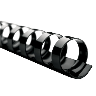 GBC CombBind 1 Plastic Binding Spine Comb, 225 Sheet Capacity, Black, 100/Box (4000118)