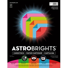 Astrobrights 70 lb. Cardstock Paper, 8.5 x 11, Assorted Colors, 80 Sheets/Ream (91668)