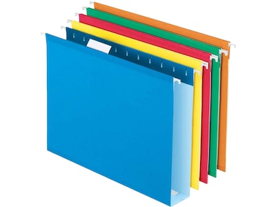 Pendaflex Reinforced Recycled Hanging File Folders, 1/5 Cut, Legal Size, Assorted Colors, 25/Box (PF