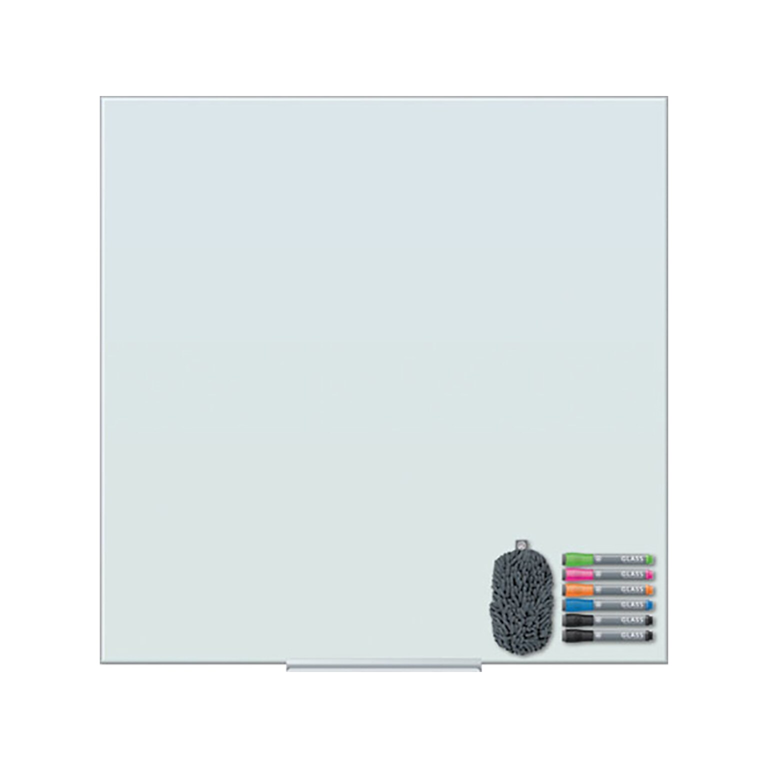 U Brands Glass Dry-Erase Whiteboard, 3 x 3 (3976U00-01)