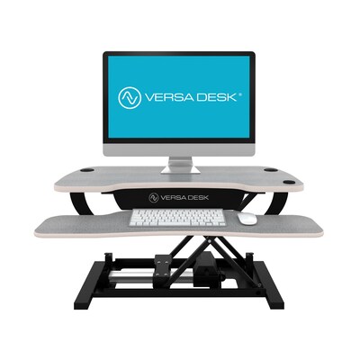 VersaDesk Power Pro Corner - 36 Electric Height Adjustable Standing Desk Riser, Black/Gray (SP77136