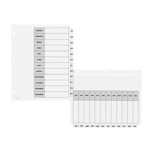 Avery Ready Index Table of Contents Paper Dividers, Jan-Dec Tabs, White, 6 Sets/Pack (11826)