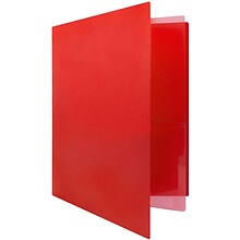 JAM Paper® Heavy Duty Plastic Multi-Pocket Folders, 4 Pocket Organizer, Red, Bulk 72/Pack (389MP4rea