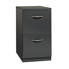 Hirsh 2-Drawer File Cabinet with Wheels and Arch Style Handle, Letter Size, Charcoal, 23D (21118)