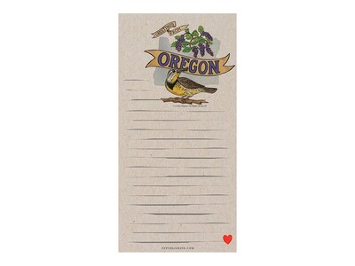 TF Publishing Oregon Memo Magnet Pad, 4 x 8, Line Ruled, Kraft, 52 Sheets/Pad, 1 Pad/Pack (99-OREG
