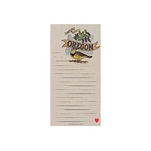 TF Publishing Oregon Memo Magnet Pad, 4 x 8, Line Ruled, Kraft, 52 Sheets/Pad, 1 Pad/Pack (99-OREG