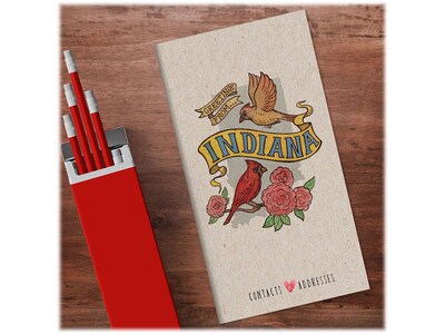 Undated TF Publishing Indiana 3.5" x 6.5" Paperboard Phone/Address Book, Multicolor, Each (99-INDYAB)