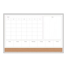 U Brands 4N1 Cork & Dry-Erase Whiteboard, Aluminum Frame, 3 x 2 (3891U00-01)