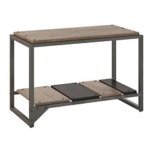 Bush Furniture Refinery 20.71 Shoe Storage Bench, Rustic Gray/Charred Brown (RFS232RG-03)