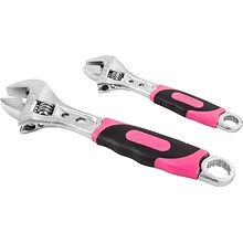 Apollo Tools Adjustable Wrenches, Pink, 2/Set (DT5007P)