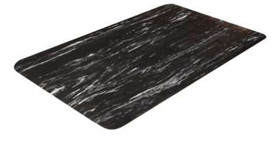 Crown Cushion-Step Marbleized Rubber Anti-Fatigue Floor Mat, 36 x 72, Black (CWNCU3672BK)