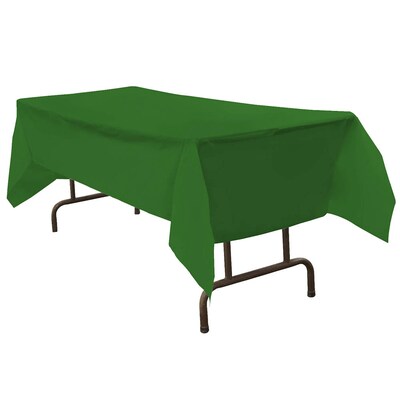 JAM Paper Solid Color 108 x 54 Plastic Table Cover, Green (291429697)